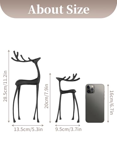 Sziqiqi Black Reindeer Christmas Decoration Set - Reindeer Figurines for Home Decor