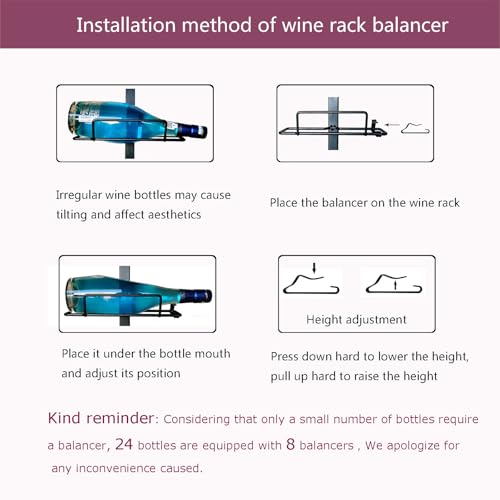 WINLIFNIC Black Wall Mount Wine Rack - Holds 24 Bottles, Modern Vertical Design