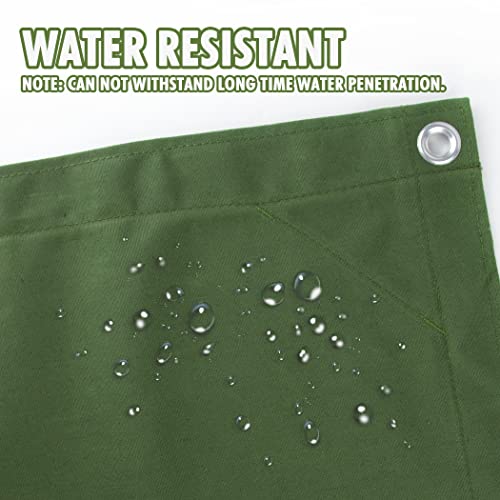 Heavy Duty Canvas Tarp 10x12 Feet - Waterproof Green Heavy-Duty Canvas Cover - Olive Green Variation
