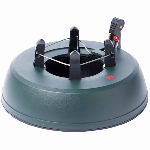 Large Automatic Christmas Tree Stand with Water Reservoir & Foot Pedal - Green Plastic Base
