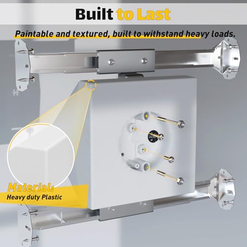 Dremica White Ceiling Fan and Light Fixture Mounting Box - Adjustable for Cathedral Ceilings 80°+