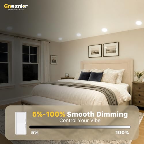 Ensenior 12 Pack 6-Inch LED Recessed Ceiling Lights with 5-CCT, 1200LM, 12W, 120V