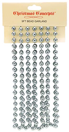 Christmas Concepts 9 Feet Graphite Grey Bead Chain Garlands - Holiday Decor