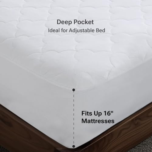 Sleep Philosophy King Size Cotton Mattress Pad with Cooling & Moisture Wicking