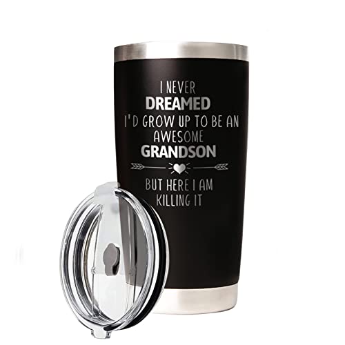 Grandson Travel Tumbler 20oz Stainless Steel Insulated Cup Gift for Men & Women