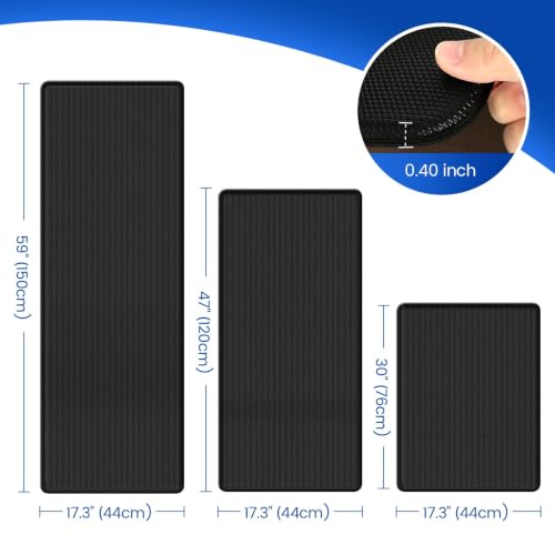 KitchenClouds Black 3-Pack Cushioned Non-Slip Kitchen Floor Mats - Easy-Clean Rugs
