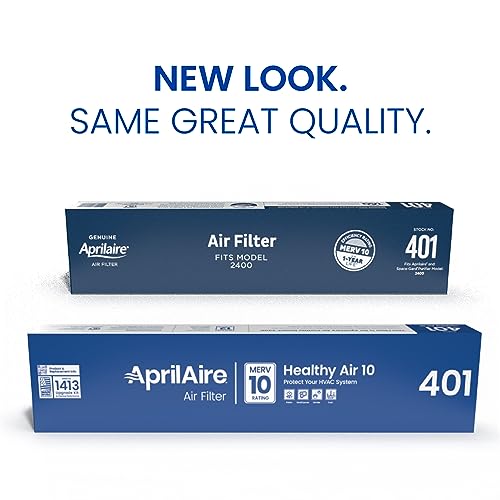 AprilAire 401 Replacement Air Filter - 16x25x6 Inch, Pack of 2, MERV 10, for 2400 & Space-Gard Purifiers - Variation of Air Filter / 16" x 25" x 6"