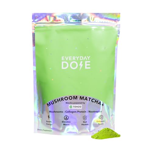 Ceremonial Grade Matcha Powder with Mushrooms & Collagen - Focus Energy Antioxidant Tea