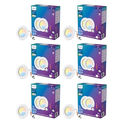 Philips LED Retrofit Downlight 5/6 Inch 12-Pack | Dimmable, Color Adjustable, EyeComfort