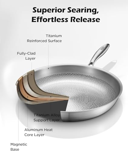 VocVoi 12-inch Titanium Nonstick Frying Pan - Durable, Oven Safe Cookware