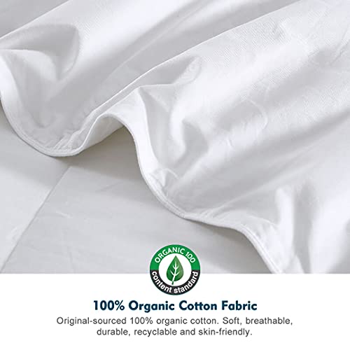 White Twin Medium-Weight Down Comforter - All-Season Organic Duvet Insert