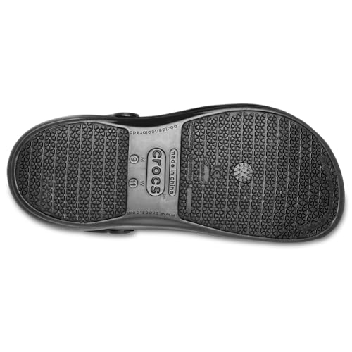 Unisex Crocs Bistro Work Clogs - Enclosed Toe Slip-Resistant Shoes - Black, Size 11 Women/9 Men