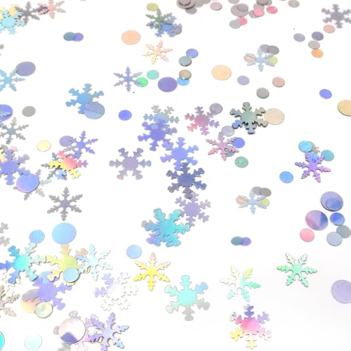 Quacc 900Pcs Snowflake Table Confetti - Holiday Winter Sequins Decor