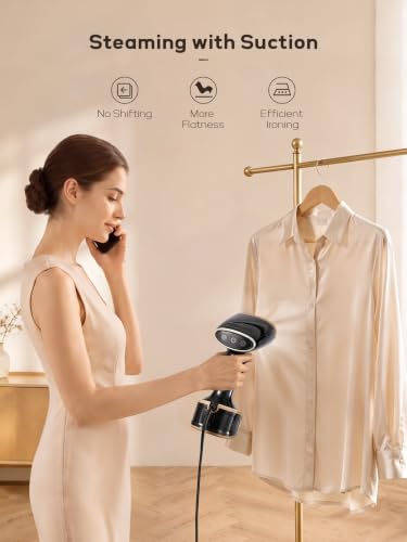 Handheld Clothes Steamer with Vacuum & Auto Sensor - Wrinkle Removal