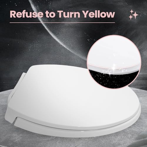 Elongated Toilet Seat Compatible with TOTO & More - Soft Close, Durable White