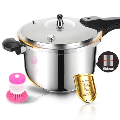 4.2 Quart Stainless Steel Pressure Cooker - Induction Compatible, Safety Devices