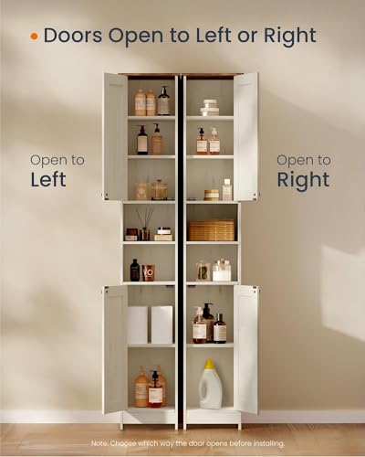 Slim Bathroom Storage Cabinet - Tall 67-Inch Snapassemble Organizer - 1 Pack