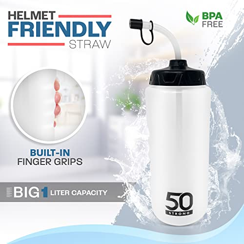 50 Strong 1L Sports Water Bottles - 18 Pack, BPA-Free, Durable Hydration