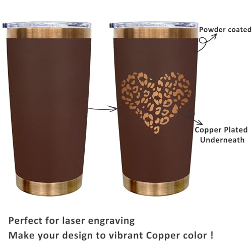 FunTrans 20 oz Insulated Stainless Steel Tumbler with Lid - Coffee / 1 Pack