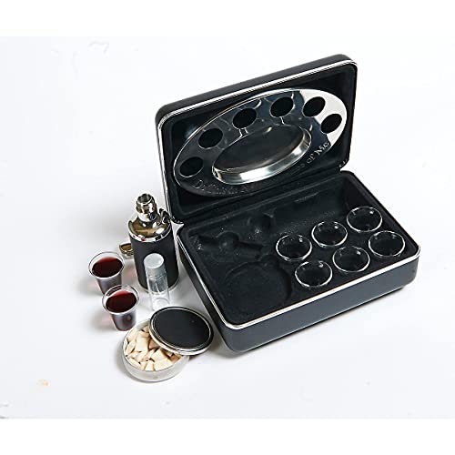 Portable Communion Set with Glasses, Tray, Containers & Oil Bottle