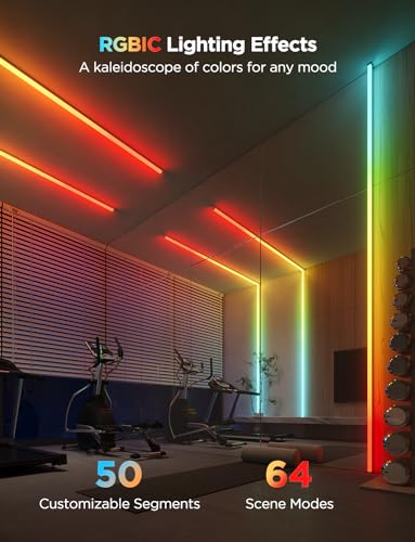 Govee RGBIC LED Strip Lights 16.4ft with Covers, Smart App WiFi Control