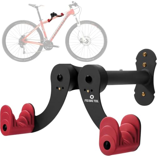 PRO BIKE TOOL Wall Mount Bike Rack - Horizontal Garage Storage, Red, Pack of 1