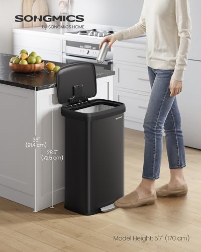 SONGMICS Kitchen Trash Can, 21 Gallon (80 L) Stainless Steel Garbage