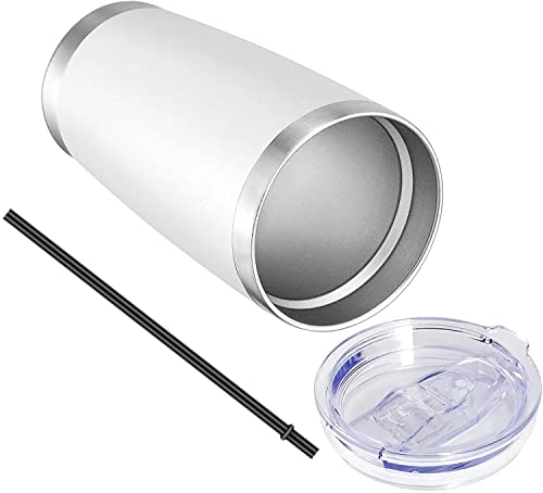 20oz Stainless Steel Travel Tumbler Set - Pack of 12 with Lid & Straw - Powder Coated