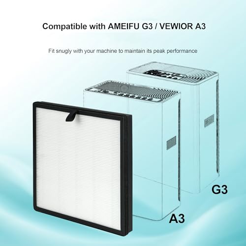 XBWW 4 Pack Replacement Air Filters Compatible with AMEIFU, VEWIOR, Tailulu Purifiers - 3-in-1 Activated Carbon & Pre-Filter, Standard Version