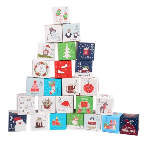 ysmile Christmas Advent Calendar 2025, DIY 25 Empty Christmas Countdown Box for Gift Wrap, 25 Days Number Xmas Holiday Dec