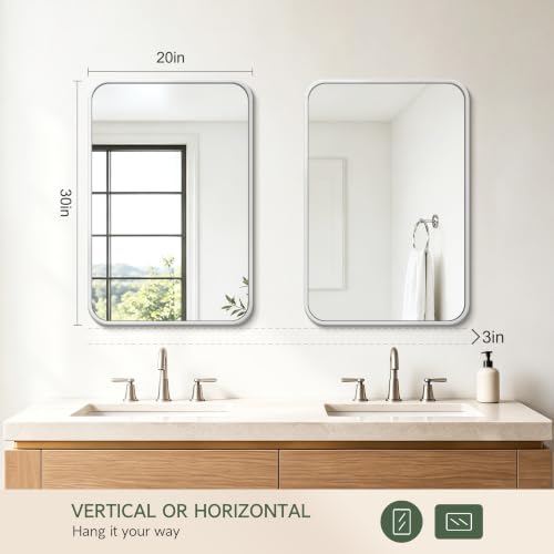 Bathroom Vanity Wall Mirror Set - 30x20 Inches Silver, 2 Pack Variation of THIS listing