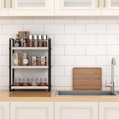 HNRLOY Bathroom Counter Organizer - 3 Tier Burlywood Makeup Shelf