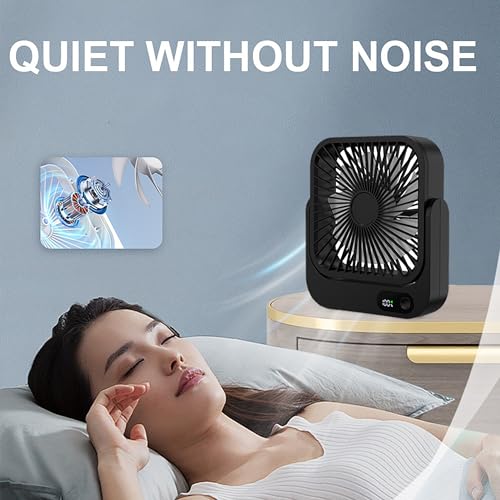 Black 2-Pack Cruise-Approved Magnetic Portable Fan with 5000mAh Battery & 5 Speeds