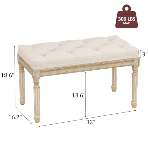 Yusong Upholstered Bench, Bedroom Bench for End of Bed, Piano with