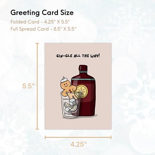 ALY LOU Funny Christmas Card Pack – 20 Cards (5 of each design) Blank Inside