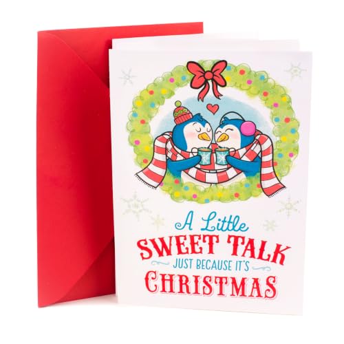 Hallmark Funny Romantic Christmas Card for Spouse — Penguins with Cocoa