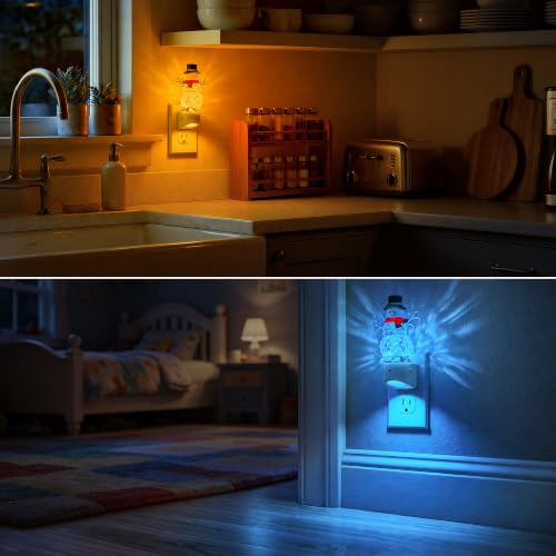 DORESshop Snowman Christmas Night Light 1 Pack RGB Dusk to Dawn Kids Bedroom Decor