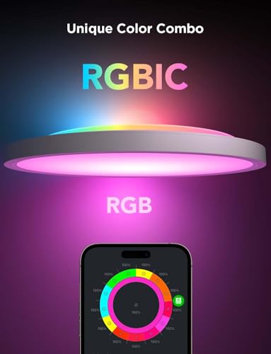 Govee Smart Ceiling Light RGBIC 2400LM 2700K-6500K 12 Inch White 1 Pack