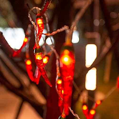 Red Chili String Lights,10ft 20 LED Chili String Lights Battery Operated Fairy Lights for Wedding, Chinese New Year,Spring Festival,Party Decoration,Christmas
