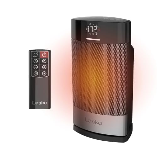 Lasko 12-Inch Ellipse Ceramic Space Heater with Remote Control - Black