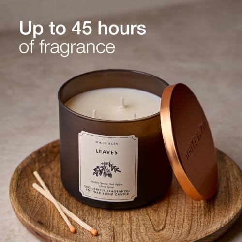 3-Wick Scented Candle with Autumn Leaves Fragrance - Up to 45 Hours
