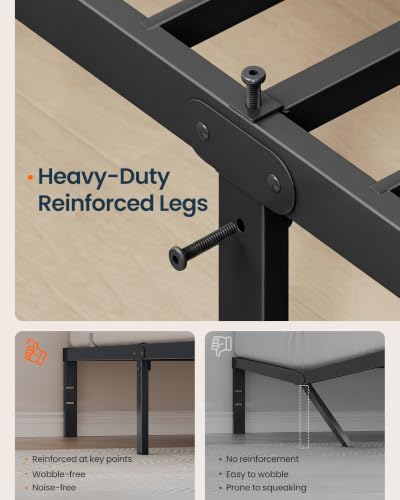 SONGMICS HOME Full Size Bed Frame, Metal Platform 14 Inch