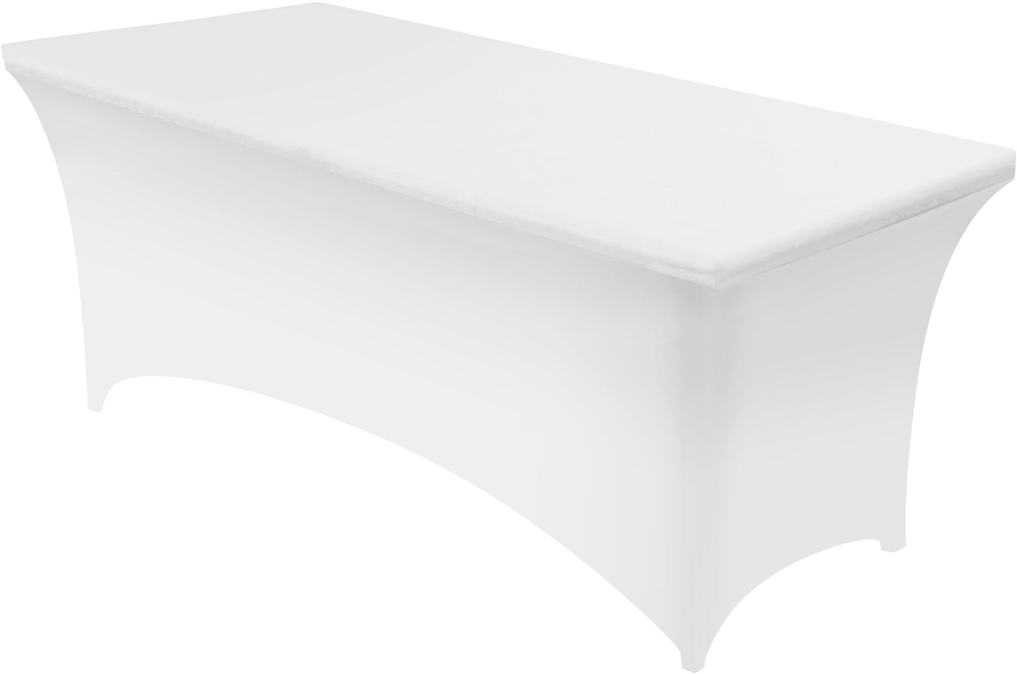 Utopia Kitchen Spandex Tablecloth 1 Pack [4FT, White] Tight, Fitted, Washable and Wrinkle Resistant Stretch Rectangular Patio Table Cover for Event, Wedding, Banquet & Parties [48Lx30Wx30H Inch]