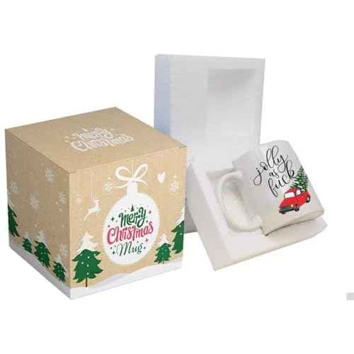 BLUE RIBBON Christmas, Funny Movie Mugs Gift from Family, Friends in Decorative Box 15 oz