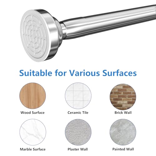 Umimile Adjustable Stainless Steel Shower Curtain Rod 50-86 Inches Tension Rod