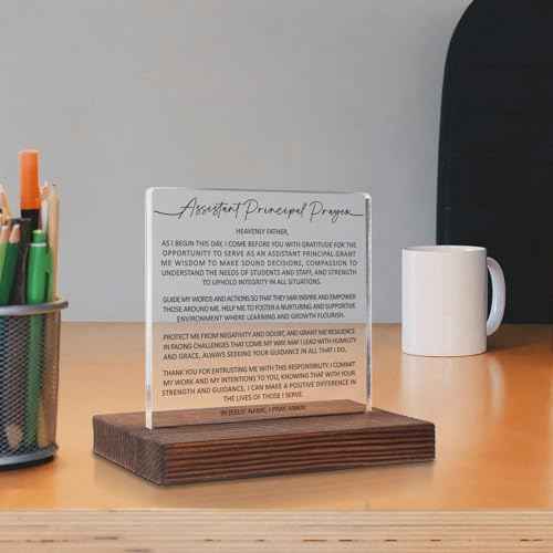 Assistant Principal Prayer Thank You Gifts, Christian Assistant Principal Birthday Christmas Teacher's Day Gifts Back to School for Assistant Principal, Home Office Sign Plaques SOK37