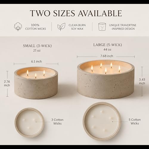 Sea Salt & Bergamot & Coconut Scented Candle - Large 44oz Soy Coconut Wax with Acacia Wood Lid - Long-Lasting Aromatherapy Home Decor