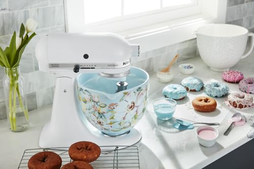 KitchenAid 5 Quart White Gardenia Ceramic Mixing Bowl for Tilt-Head Stand Mixers