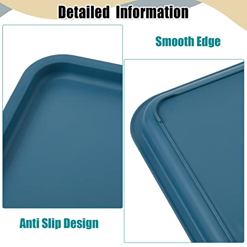 Colorful Plastic Serving Trays - 24 Pack Rectangular Food Platters for Cafeteria & Restaurant - Elegant Colors