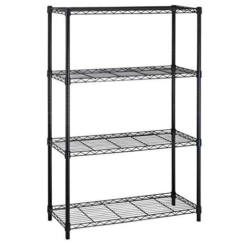 Black 36x14x54 Inch Adjustable Steel Wire Shelving Rack - Commercial Storage